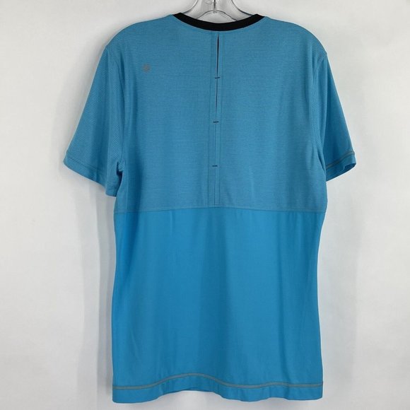 Lululemon Precise Tee M3442S Short Sleeve Tech Shirt KAYAK BLUE Mens Sz Medium - Picture 3 of 5